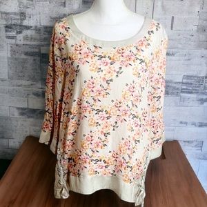 Tribal Cream with Floral Print Top